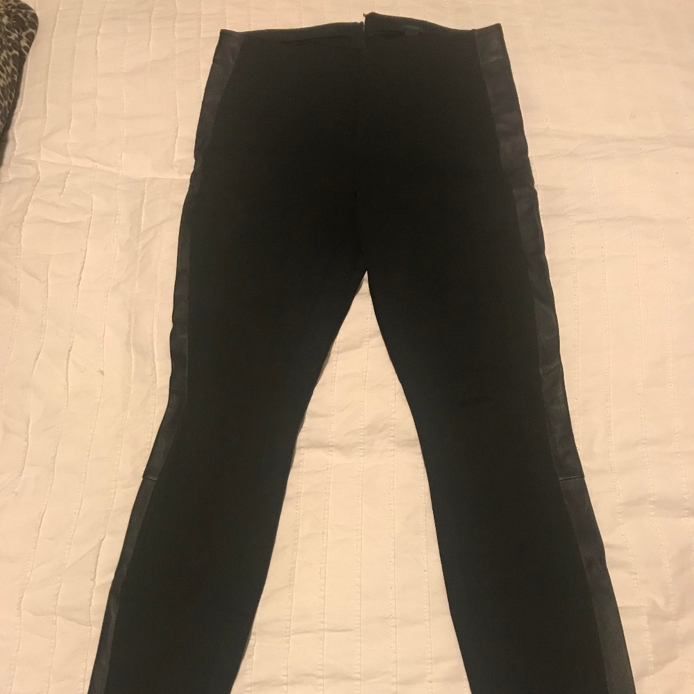 J.Crew Pixie Pant in Leather Tuxedo Stripe Sz 2